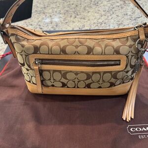 EXCELLENT CONDITION: Authentic COACH Monogram & Leather Satchel